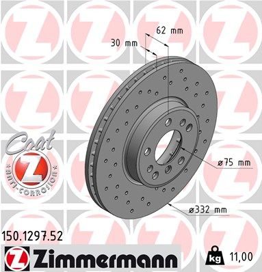 Гальмівний диск ZIMMERMANN 150129752 - zapix