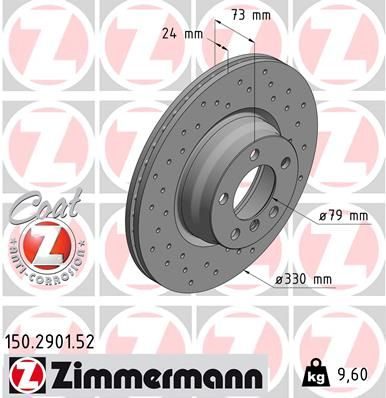 Гальмівний диск ZIMMERMANN 150290152 - zapix