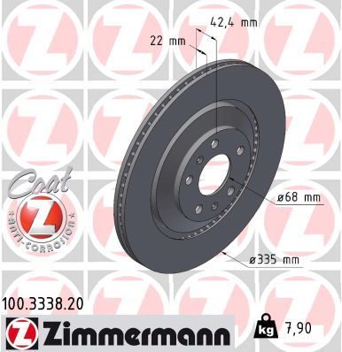 Гальмівний диск ZIMMERMANN 100333820 - zapix