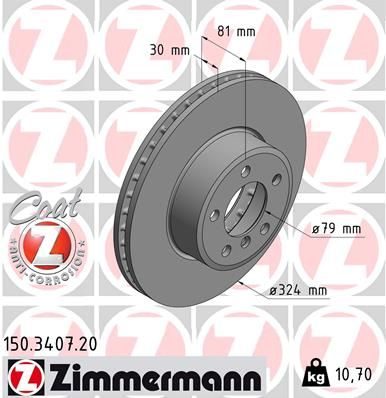 Гальмівний диск ZIMMERMANN 150340720 - zapix