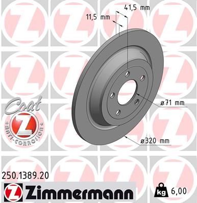 Гальмівний диск ZIMMERMANN 250138920 - zapix