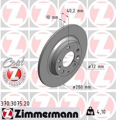 Гальмівний диск ZIMMERMANN 370307520 - zapix