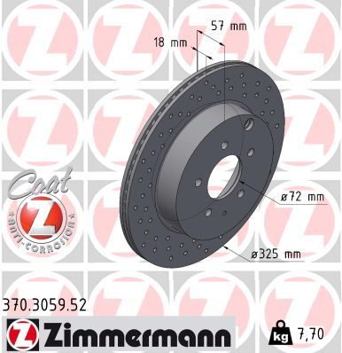 Гальмівний диск ZIMMERMANN 370305952 - zapix