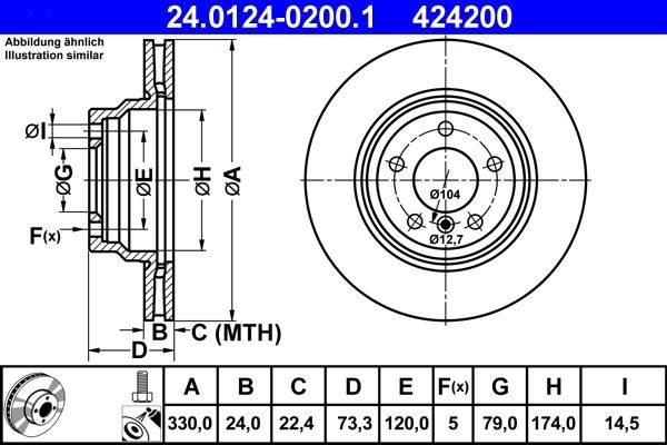 Гальмівний диск ATE 24012402001 - zapix