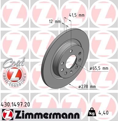 Гальмівний диск ZIMMERMANN 430149720 - zapix