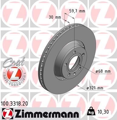 Гальмівний диск ZIMMERMANN 100331820 - zapix