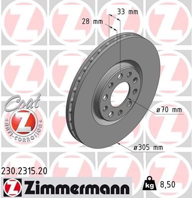 Гальмівний диск ZIMMERMANN 230231520 - zapix