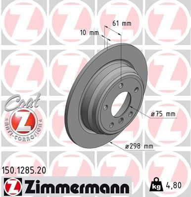 Гальмівний диск ZIMMERMANN 150128520 - zapix