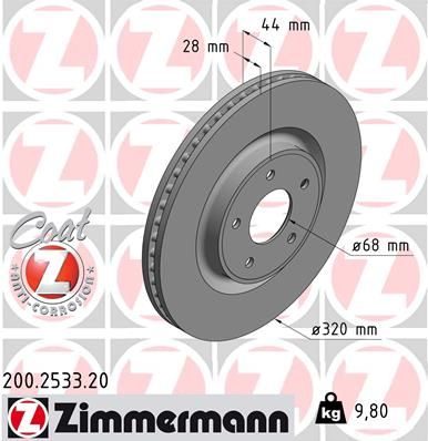 Гальмівний диск ZIMMERMANN 200253320 - zapix