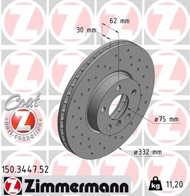 Гальмівний диск ZIMMERMANN 150344752 - zapix