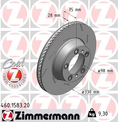 Гальмівний диск ZIMMERMANN 460158320 - zapix