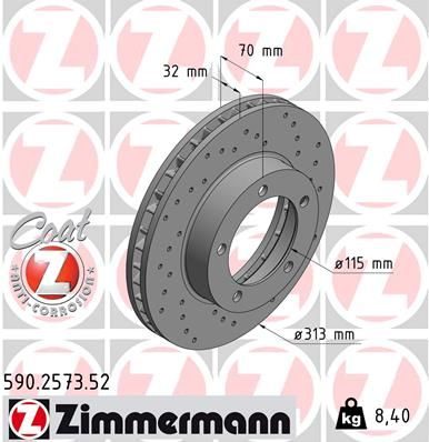 Гальмівний диск ZIMMERMANN 590257352 - zapix