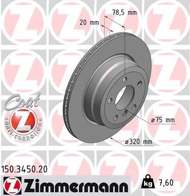 Гальмівний диск ZIMMERMANN 150345020 - zapix