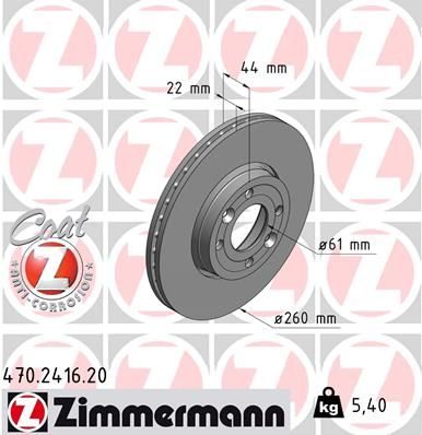 Гальмівний диск ZIMMERMANN 470241620 - zapix