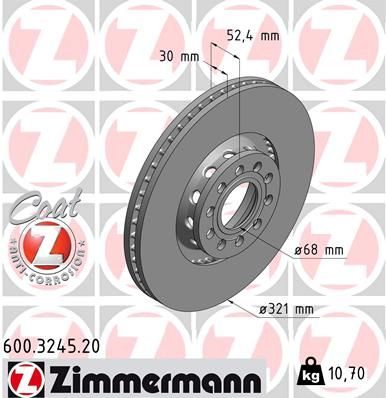 Гальмівний диск ZIMMERMANN 600324520 - zapix