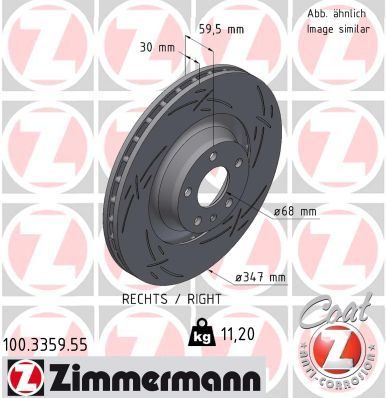 Гальмівний диск ZIMMERMANN 100335955 - zapix