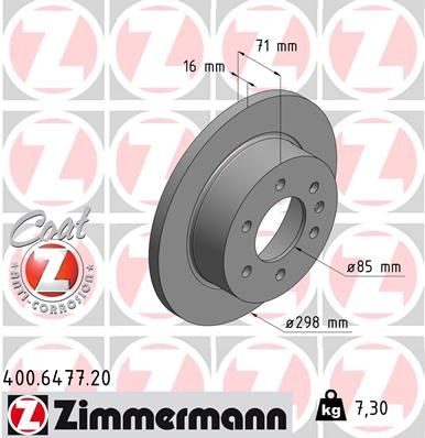 Гальмівний диск ZIMMERMANN 400647720 - zapix