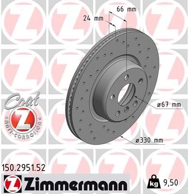 Гальмівний диск ZIMMERMANN 150295152 - zapix