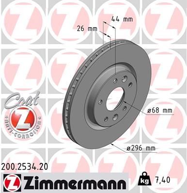 Гальмівний диск ZIMMERMANN 200253420 - zapix