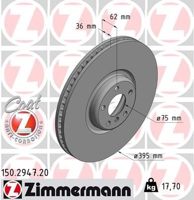 Гальмівний диск ZIMMERMANN 150294720 - zapix