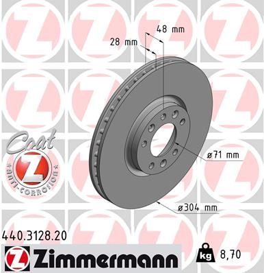 Гальмівний диск ZIMMERMANN 440312820 - zapix