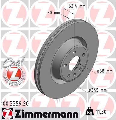 Гальмівний диск ZIMMERMANN 100335920 - zapix