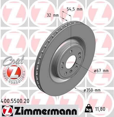 Гальмівний диск ZIMMERMANN 400550020 - zapix
