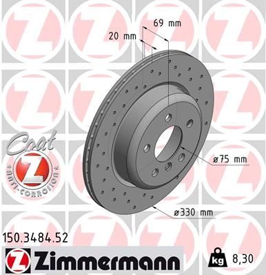 Гальмівний диск ZIMMERMANN 150348452 - zapix
