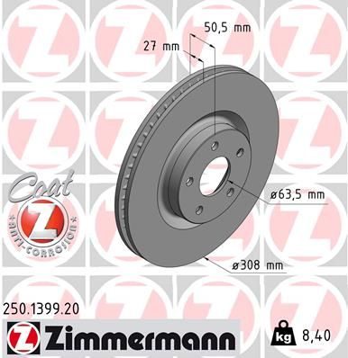Гальмівний диск ZIMMERMANN 250139920 - zapix