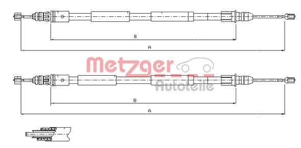 Трос ручного гальма METZGER 116771 - zapix