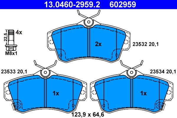 Гальмівні колодки дискові ATE 13046029592 - zapix