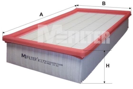 Повітряний фільтр MFILTER K172 - zapix