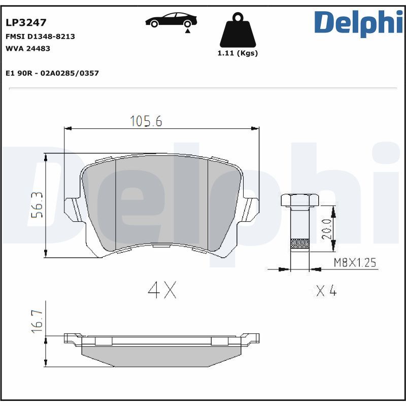 Гальмівні колодки дискові DELPHI LP3247