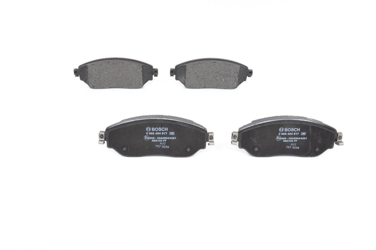Гальмівні колодки дискові BOSCH 0986494817 - zapix