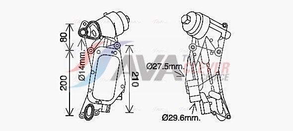 Оливний радіатор двигуна AVA QUALITY COOLING OL3684H - zapix
