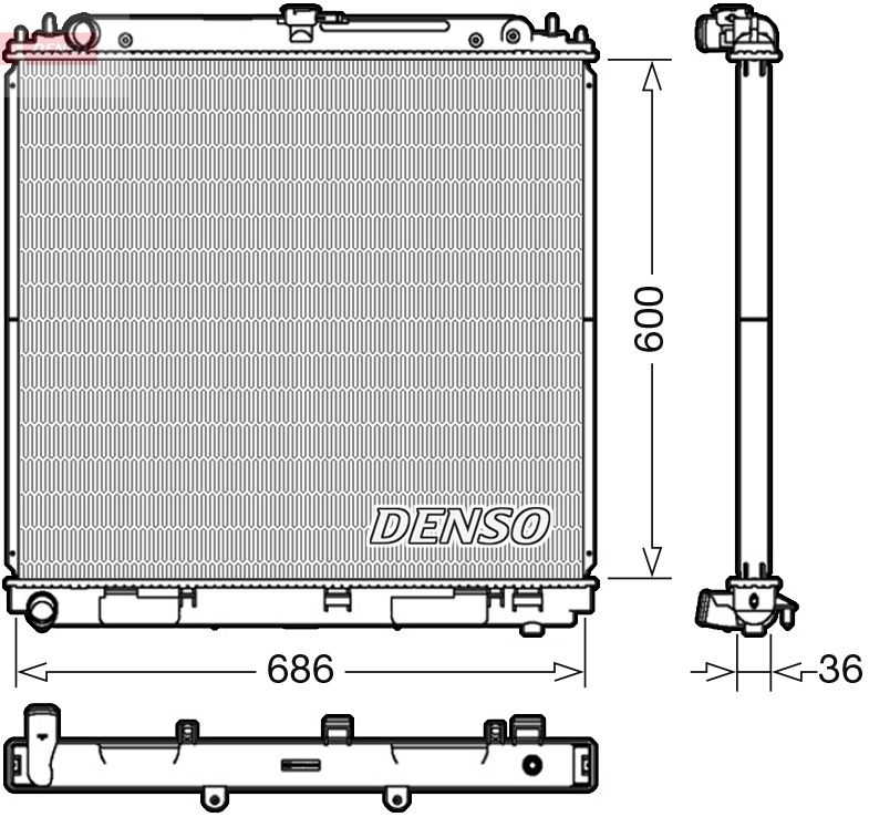 Радіатор охолодження двигуна DENSO DRM46041 - zapix