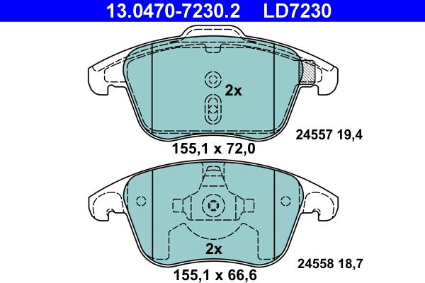 Гальмівні колодки дискові ATE 13047072302 - zapix