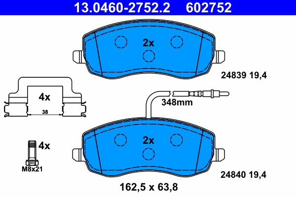 Гальмівні колодки дискові ATE 13046027522 - zapix