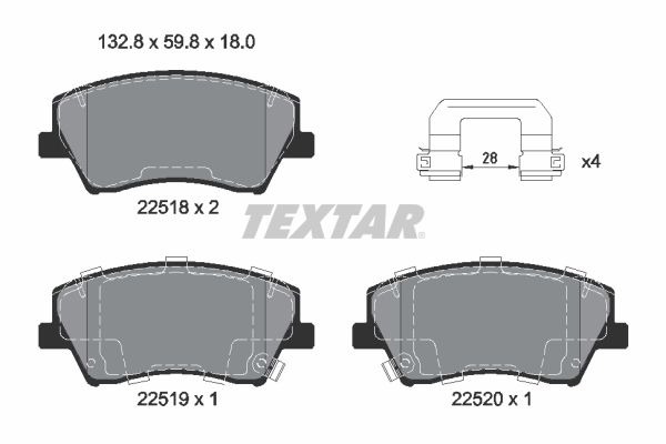 Гальмівні колодки дискові TEXTAR 2251801