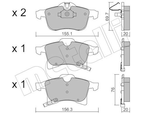 Гальмівні колодки дискові METELLI 2205390 - zapix