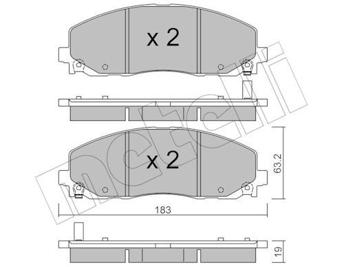 Гальмівні колодки дискові METELLI 2209460 - zapix