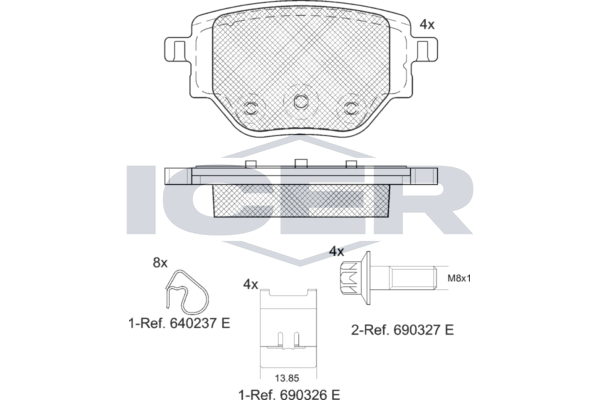 Гальмівні колодки дискові ICER 182384 - zapix