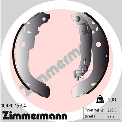 Гальмівні колодки ручника (барабанні) ZIMMERMANN 109901594 - zapix