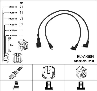 Кабелі запалювання NGK 8230 - zapix