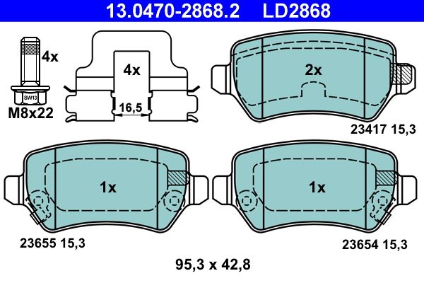 Гальмівні колодки дискові ATE 13047028682 - zapix