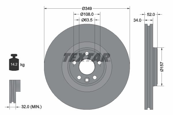 Гальмівний диск TEXTAR 92301805 - zapix