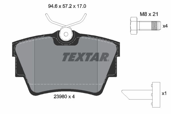 Тормозные колодки дисковые TEXTAR 2398001