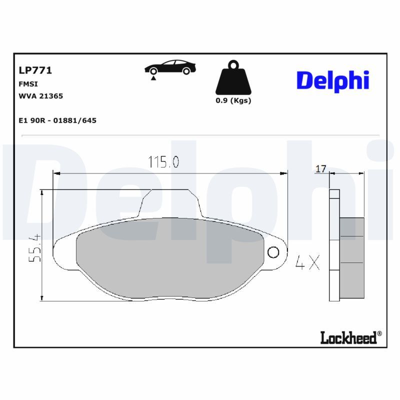 Гальмівні колодки дискові DELPHI LP771 - zapix