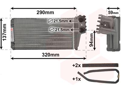 Радіатор пічки VAN WEZEL 40006227 - zapix