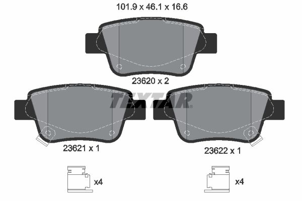 Гальмівні колодки дискові TEXTAR 2362002 - zapix